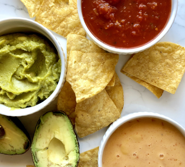 Close up of Nacho Fixins